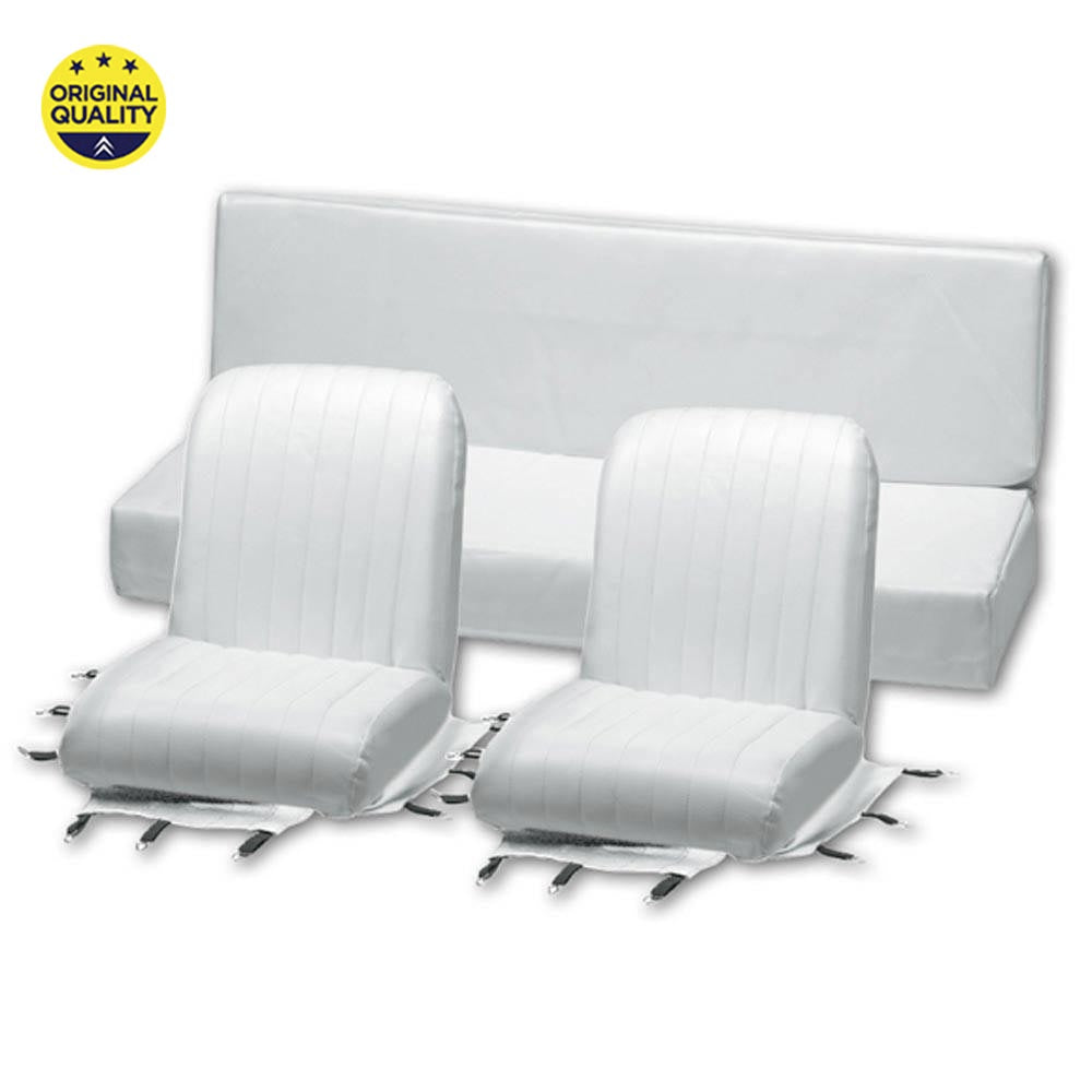 13040010 Mehari Seat Covers - White - Complete Set - 2x Front & 1x Rear