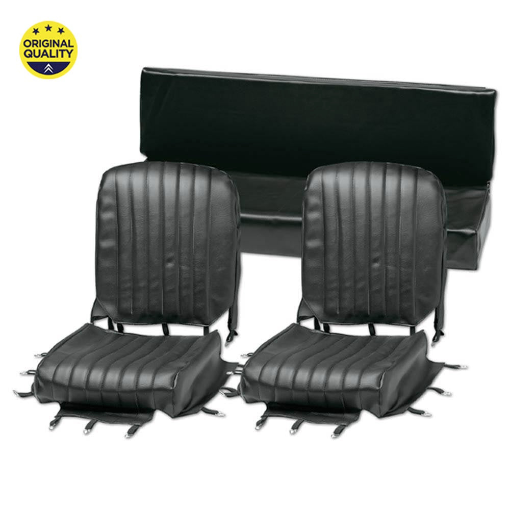 13040030 Mehari Seat Covers - Black - Complete Set - 2x Front & 1x Rear