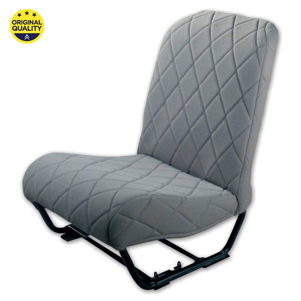 3300405 LEFT FRONT - Seat Cover - Inner Rounded Corners - With Sides - Grey Diamond Dolly Pattern