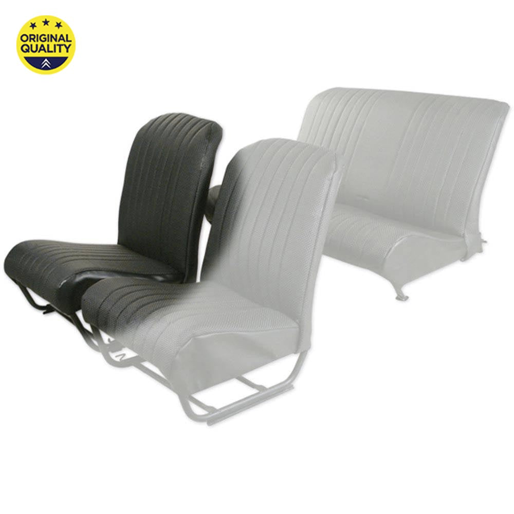 33004110 RIGHT FRONT - Seat Cover - Inner Rounded Corners - With Sides - Black Targa