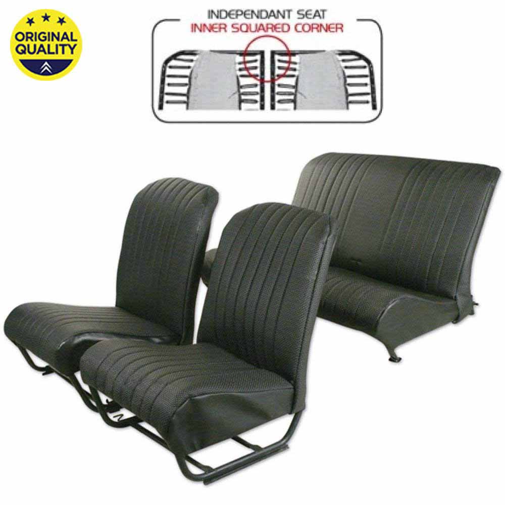 33042210 Seat Cover Set - Inner Squared Corners - With Sides - Black Targa - Complete Set
