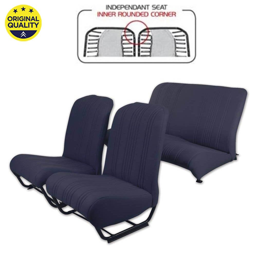 33042131 Seat Cover Set - Inner Rounded Corners - With Sides - Blue Fabric
