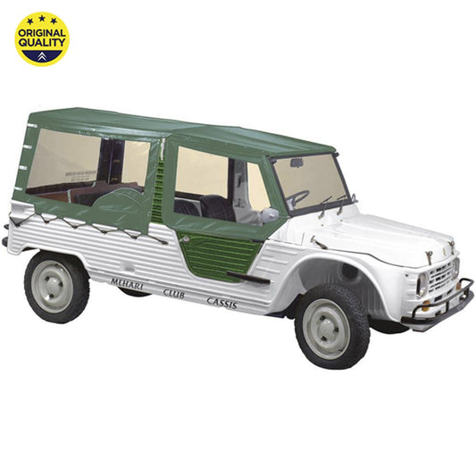 0801019 Mehari Complete Hood Cover Set for Aluminium Windscreen - 4 Straps - Green