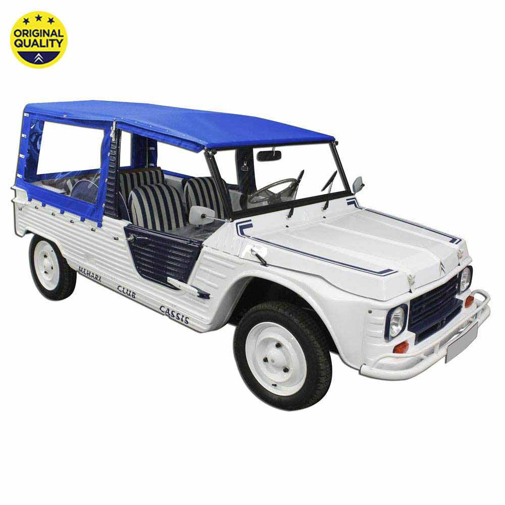 0801043 Mehari Hood Cover Set (Without Doors) for Aluminium Windscreen - 4 Straps - Gitane Blue