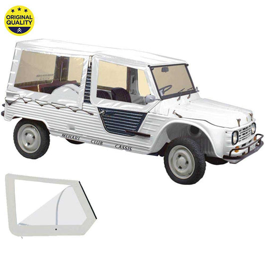 0801061 Mehari Hood Cover Set with Roll Down Windows for Aluminium Windscreen - 4 Straps - White