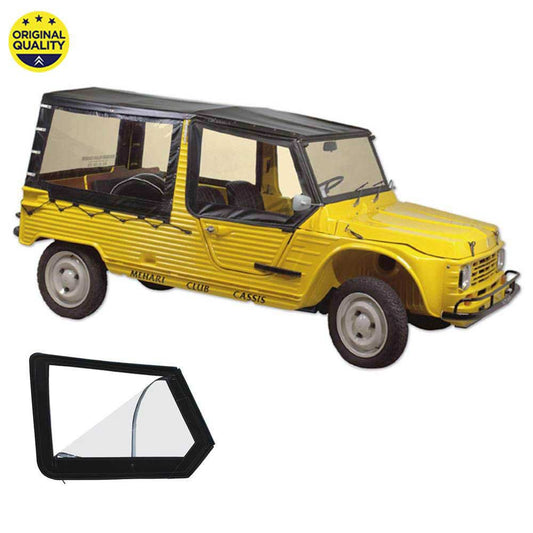 0801067 Mehari Hood Cover Set with Roll Down Windows for Aluminium Windscreen - 4 Straps - Black