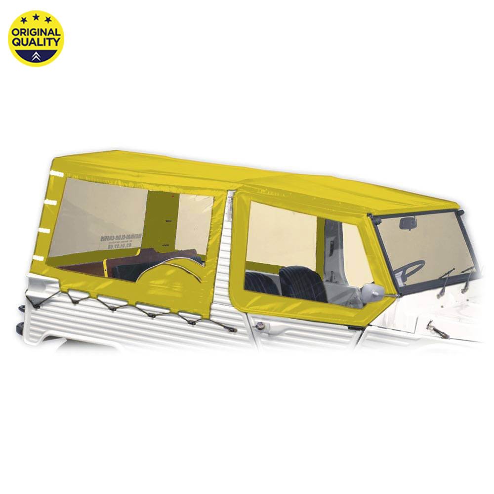 0801215 Mehari Hood Top Cover (Without Bar) for Aluminium Windscreen - 4 Straps - Yellow