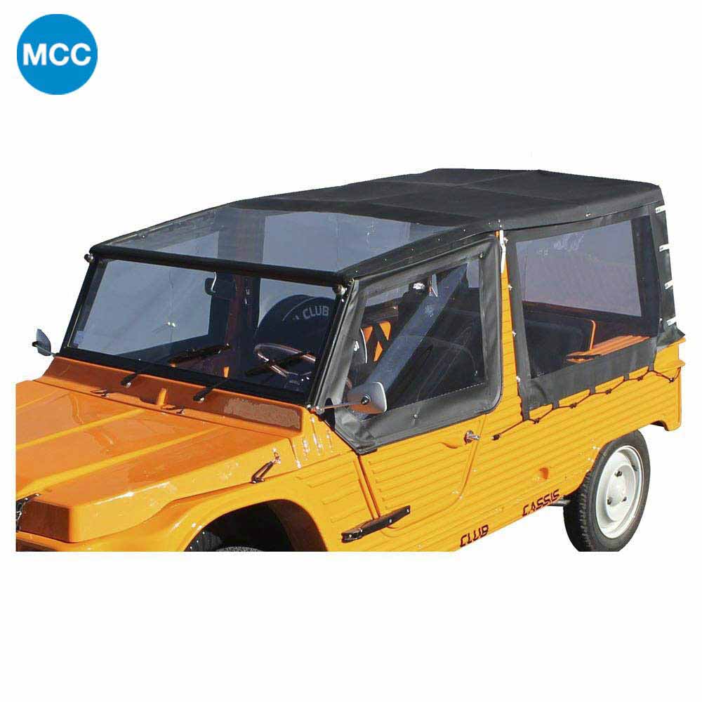 0801134 Mehari Panoramic Hood Top for Aluminium Windscreen - 4 Straps - Black