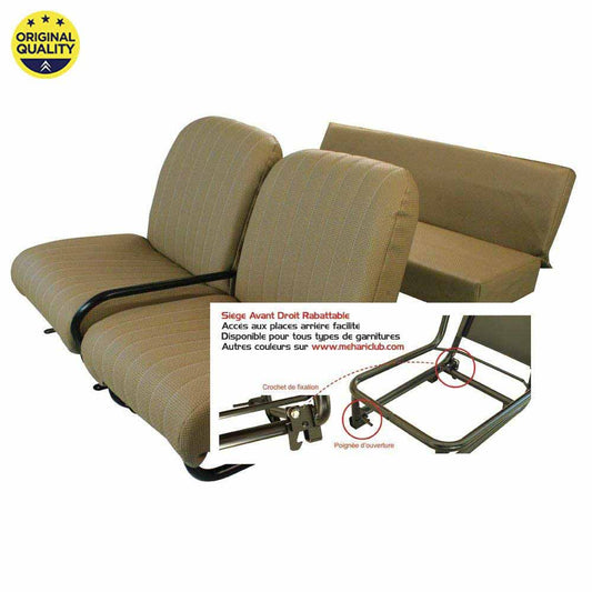13042016 Mehari Complete Seats with Tiltable Right Seat - Brown Targa - Complete Se