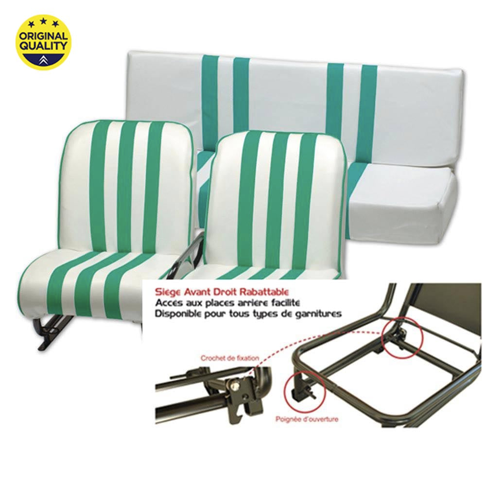 1301612 RIGHT - Mehari Complete Seat - Tiltable - Green and White