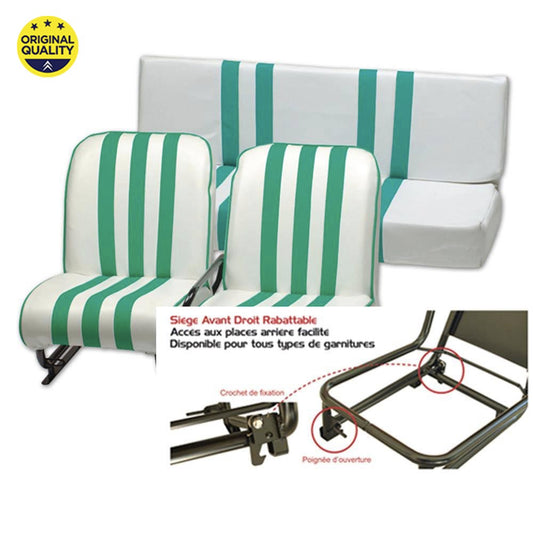 1301612 RIGHT - Mehari Complete Seat - Tiltable - Green and White