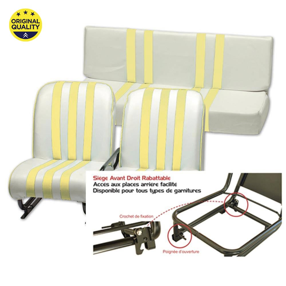 1301613 RIGHT - Mehari Complete Seat - Tiltable - Yellow and White