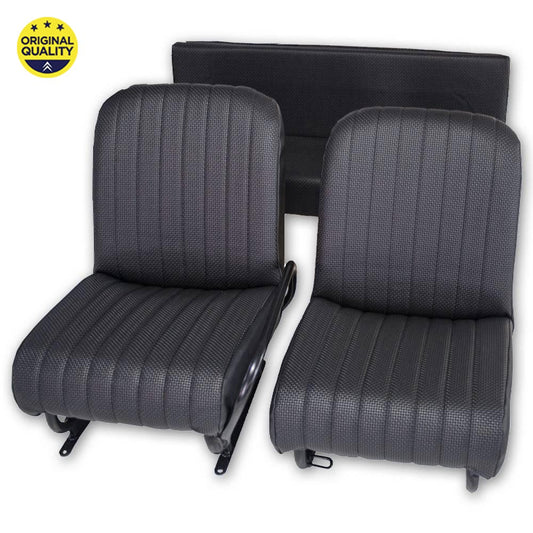 13040230 Mehari Seat Covers - Black Targa - Complete Set - 2x Front & 1x Rear