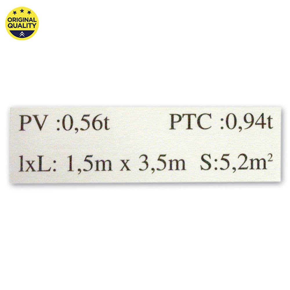 1608000 Mehari Weight Sticker