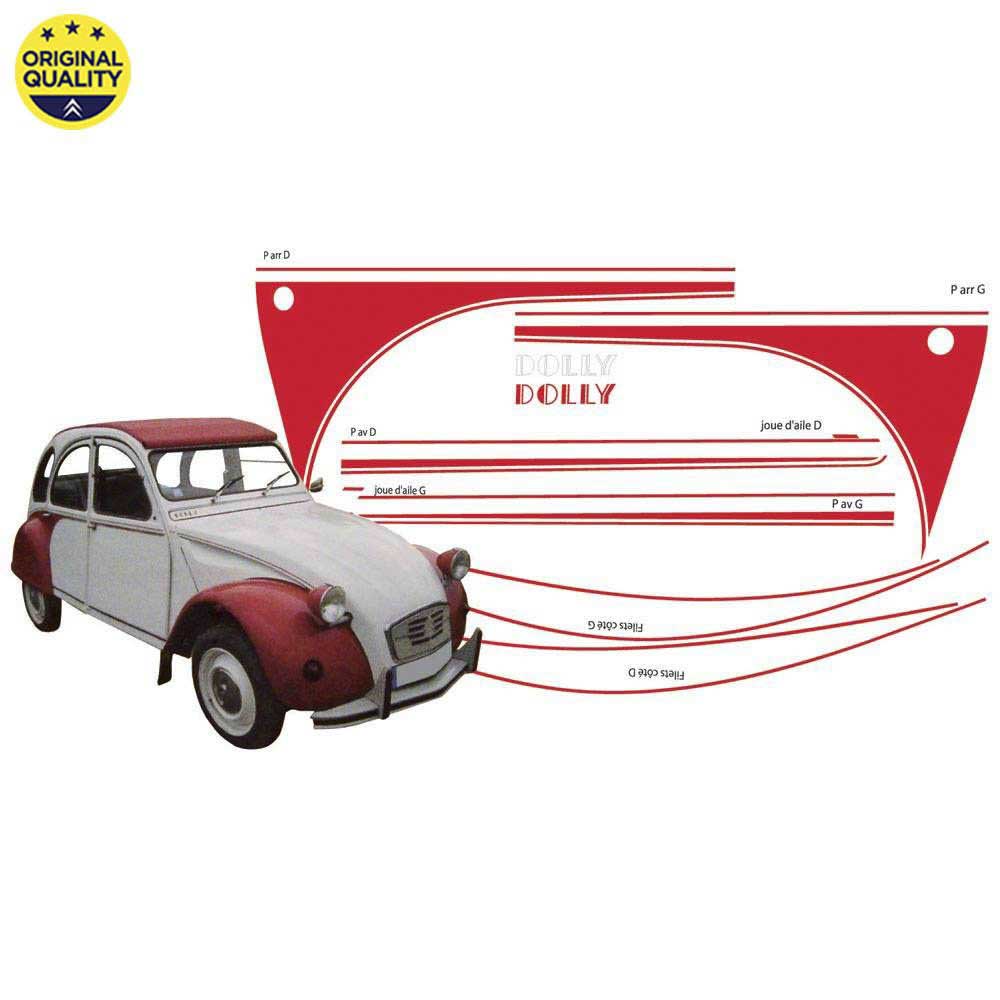 2908030 2cv Dolly Sticker Set - Red & White