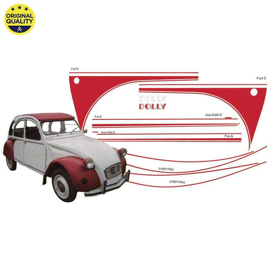 2908030 2cv Dolly Sticker Set - Red & White