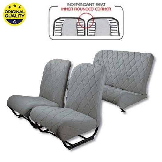 3304215 Seat Cover Set - Inner Rounded Corners - With Sides - Grey Diamond Dolly Pattern - Complete Set