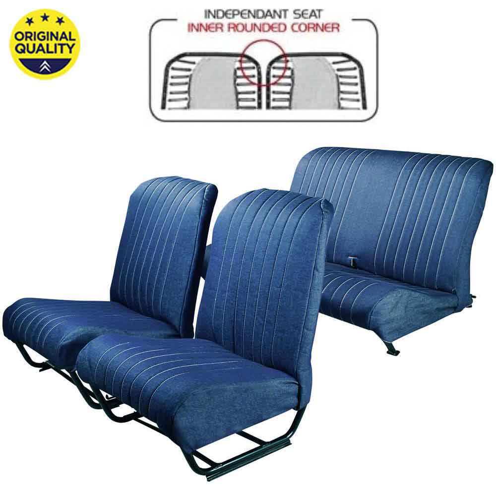 3304217 Seat Cover Set - Inner Rounded Corners - With Sides - Denim - Complete Set