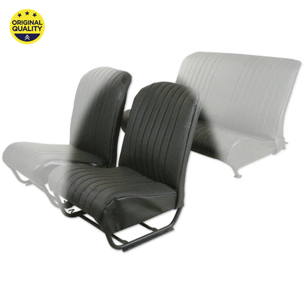 33004210 LEFT FRONT - Seat Cover - Inner Squared Corners - With Sides - Black Targa