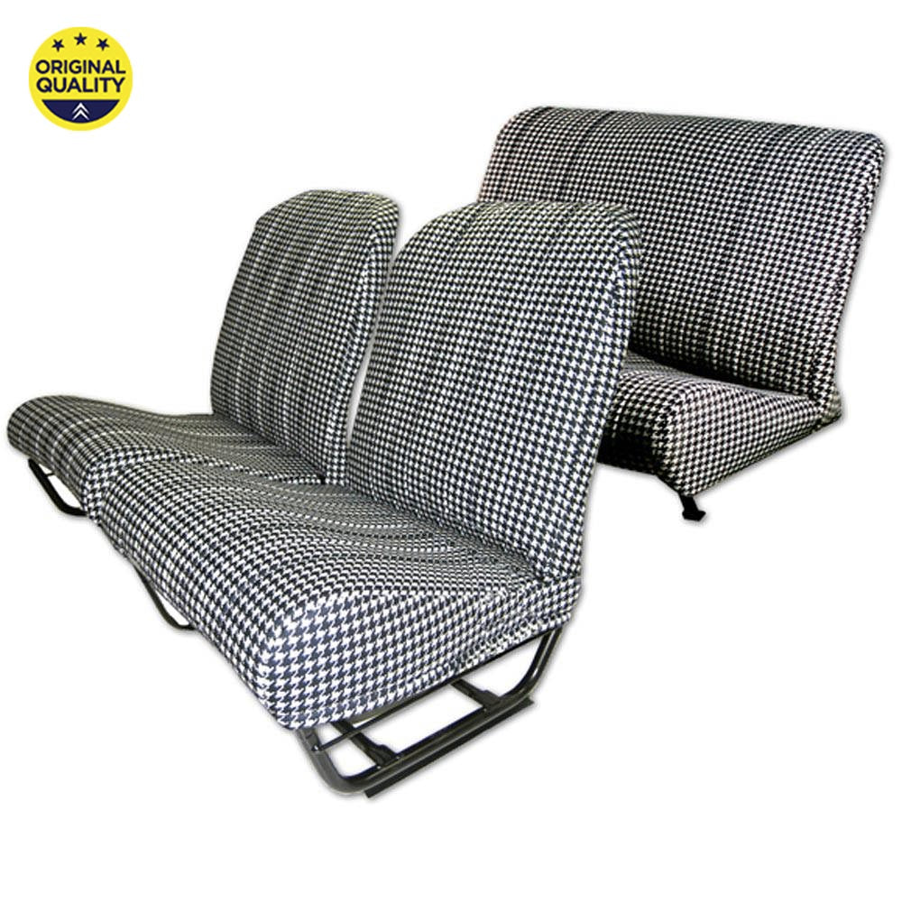 33042252 Seat Cover Set - Inner Squared Corners - With Sides - Dogtooth Black