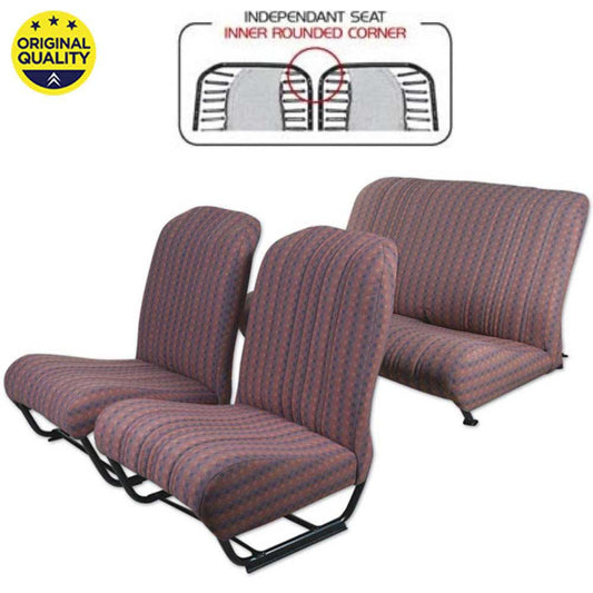 33042141 Seat Cover Set - Inner Rounded Corners - With Sides - Damier Red