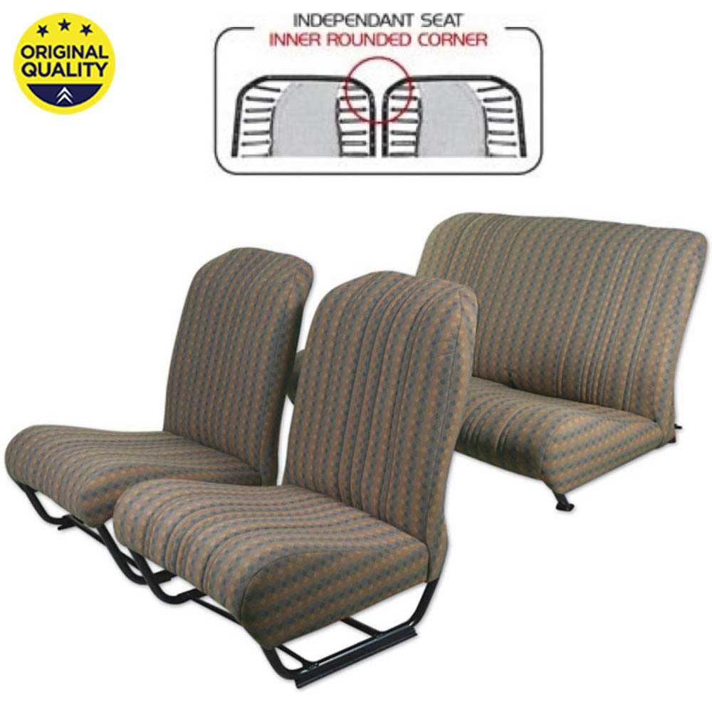 33042143 Seat Cover Set - Inner Rounded Corners - With Sides - Damier Brown