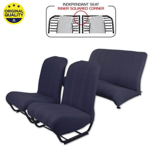 33042231 Seat Cover Set - Inner Squared Corners - With Sides - Blue Fabric