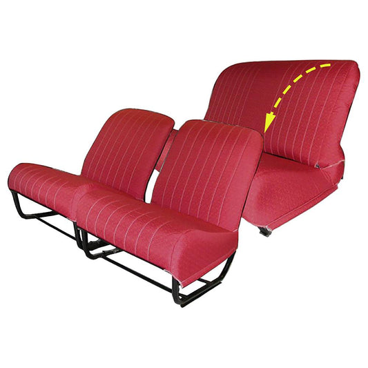 33043213 Seat Cover Set with Folding Rear Seat - Inner Squared Corners - Red