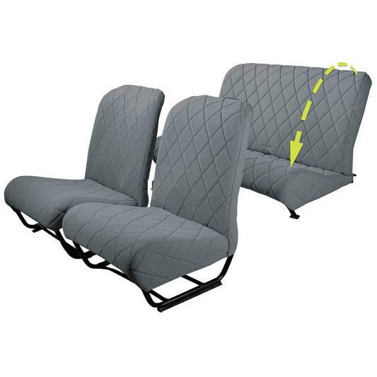3304325 Seat Cover Set with Folding Rear Seat - Inner Squared Corners - Grey Diamond Dolly Pattern
