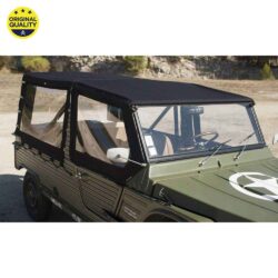 08010199 Mehari Complete COTTON Hood Set (With Upper Doors) for Aluminium Windscreen – Black