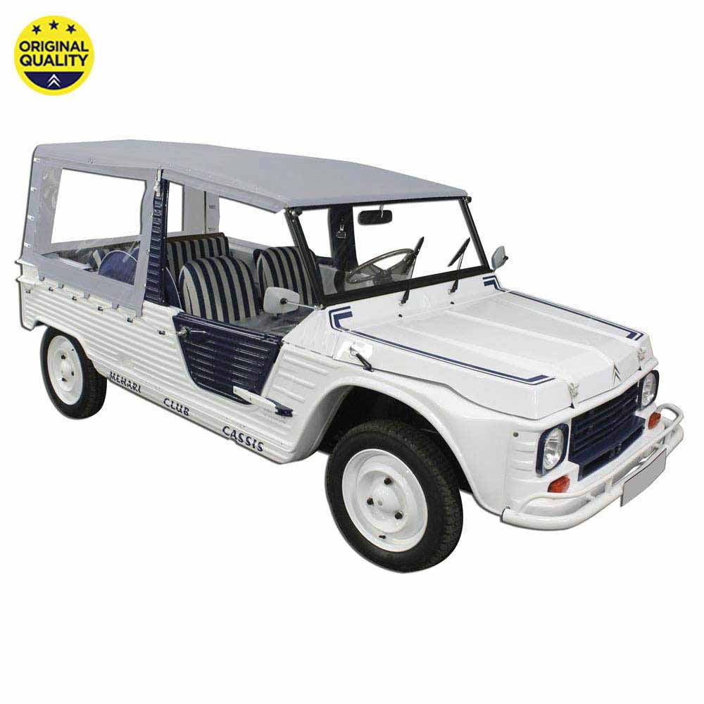 0801044 Mehari Hood Cover Set (Without Doors) for Aluminium Windscreen - 4 Straps - Grey