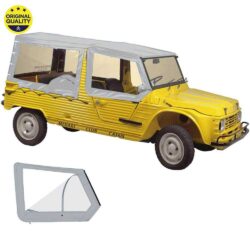 0801064 Mehari Hood Cover Set with Roll Down Windows for Aluminium Windscreen – 4 Straps – Grey