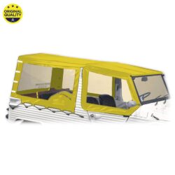 0801115 Mehari Hood Top Cover (With Fixing Bar) for Aluminium Windscreen – 4 Straps – Yellow