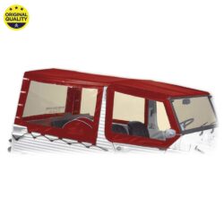 0801118 Mehari Hood Top Cover (With Fixing Bar) for Aluminium Windscreen – 4 Straps – Red