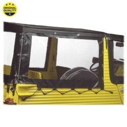 0801227 Mehari Hood Top Cover (Without Bar) for Aluminium Windscreen – 3 Straps – Black