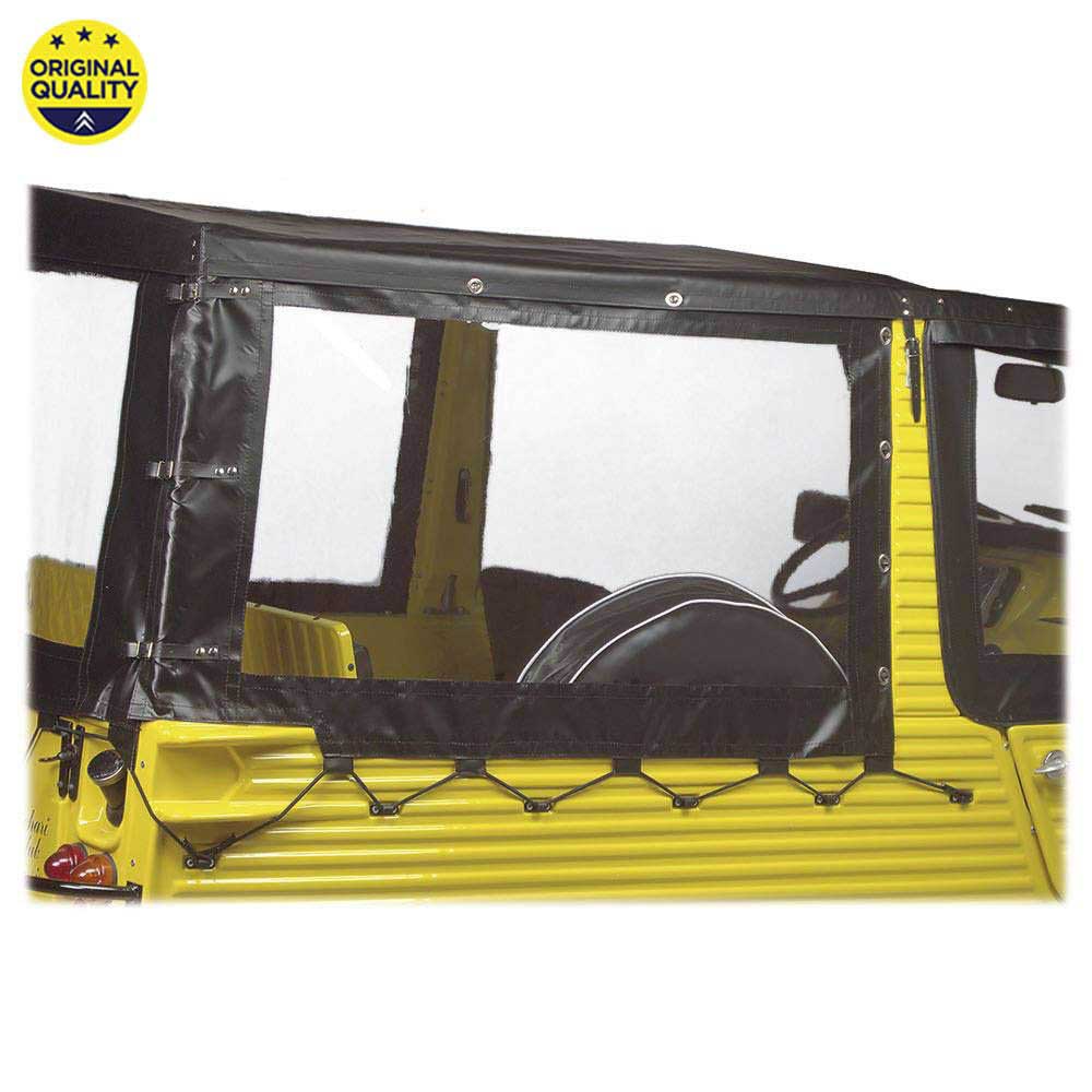 0801737 Mehari Rear Hood Cover for Aluminium Windscreen – 3 Straps – Black