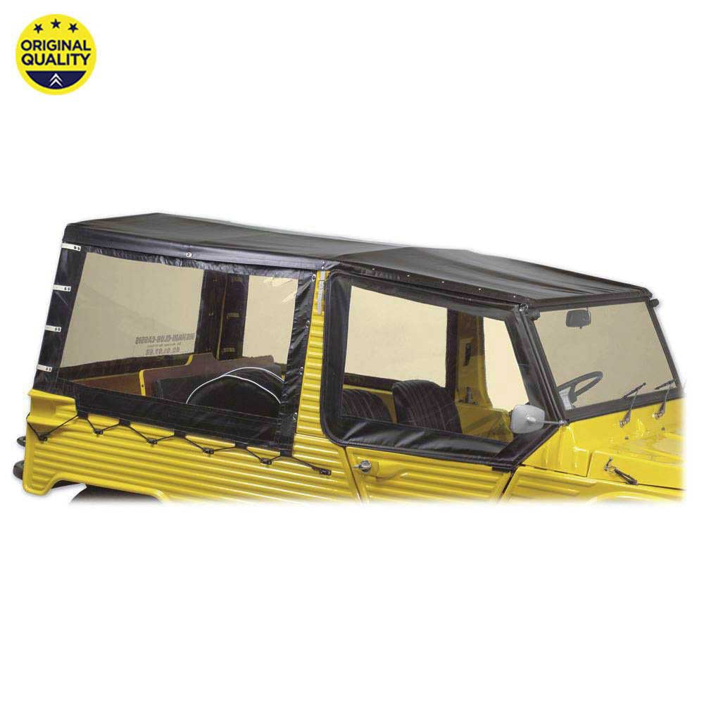 0801717 Mehari Standard Hood Rear Cover - 4 strap - Black