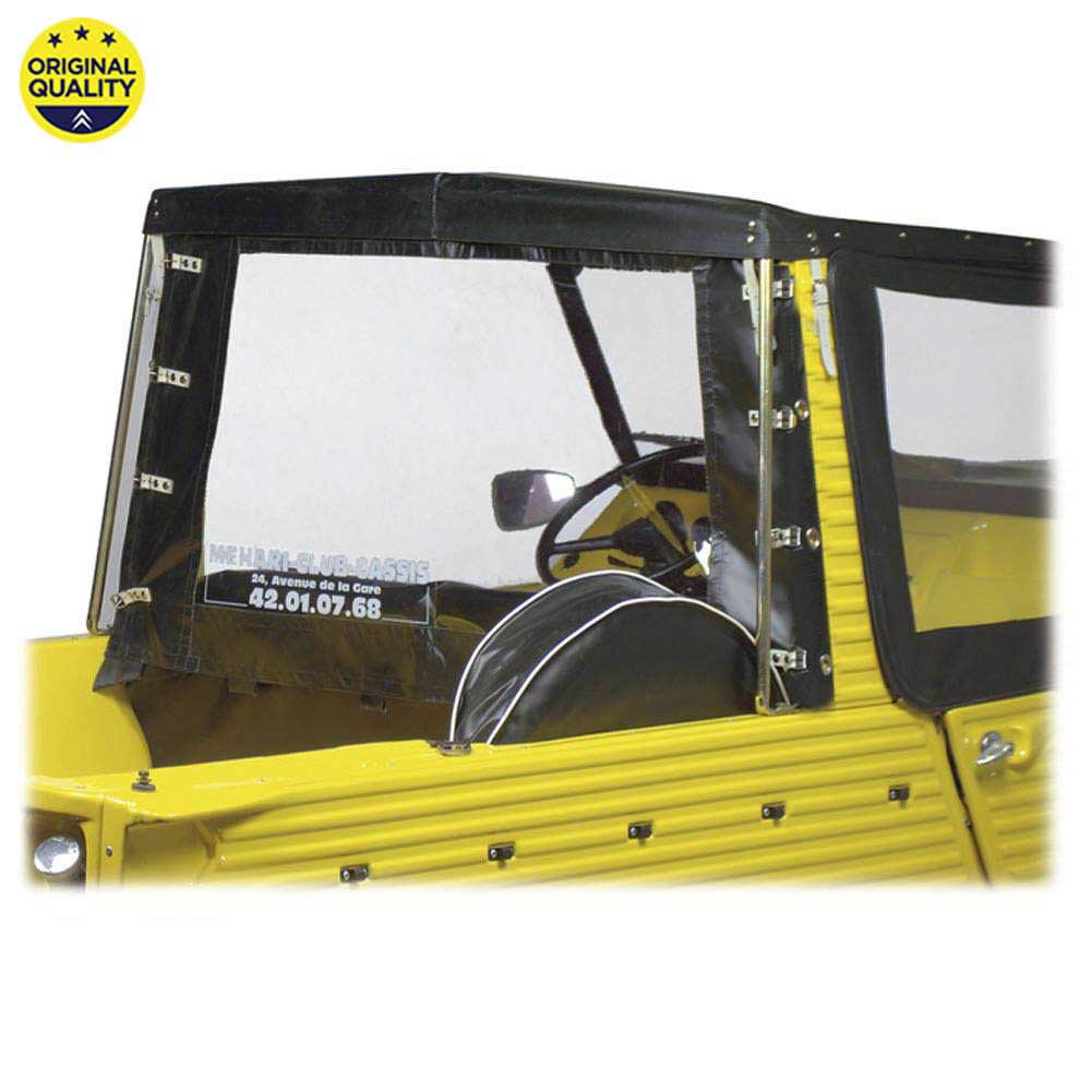 0804047 Mehari Pick Up Rear Cover for Aluminium Windscreen - 3 Straps - Black