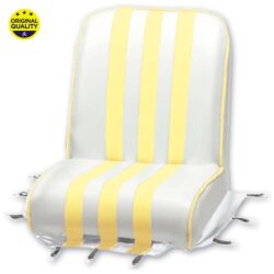 1300033 FRONT – Mehari Seat Cover – Yellow and White