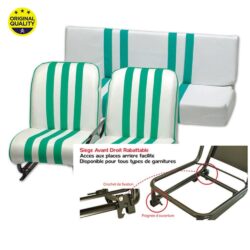 1301612 RIGHT – Mehari Complete Seat – Tiltable – Green and White