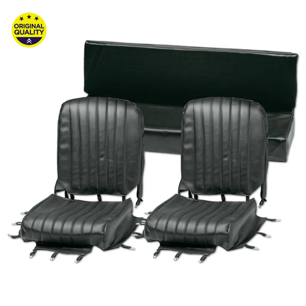 13040030 Mehari Seat Covers - Black - Complete Set - 2x Front & 1x Rear