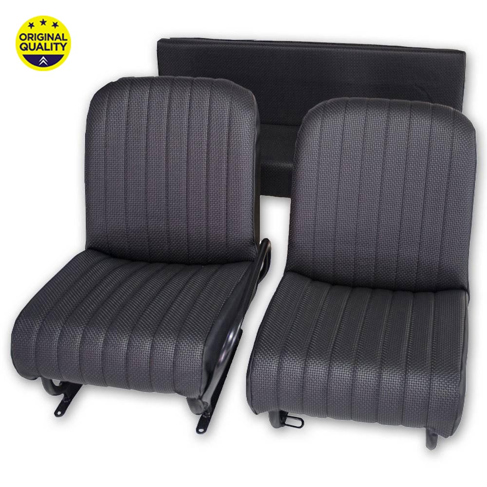 13040230 Mehari Seat Covers - Black Targa - Complete Set - 2x Front & 1x Rear