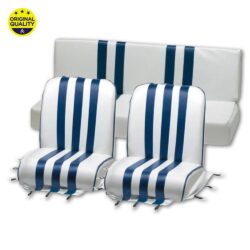 13040310 Mehari Seat Covers – Blue and White – Complete Set – 2x Front &  1x Rear