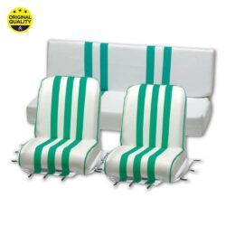 13040320 Mehari Seat Covers – Green and White – Complete Set – 2x Front &  1x Rear