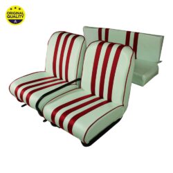13040340 Mehari Seat Covers – Red and White – Complete Set – 2x Front &  1x Rear