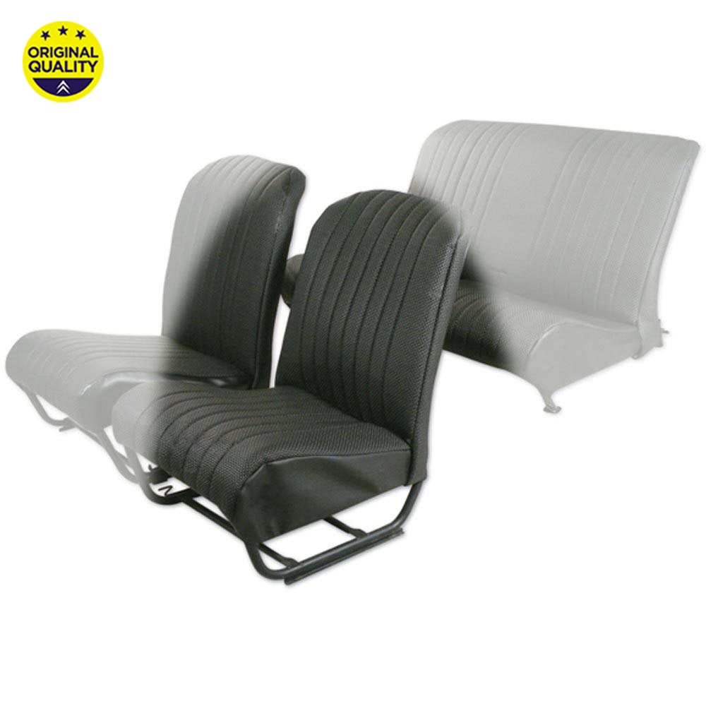 33004210 LEFT FRONT - Seat Cover - Inner Squared Corners - With Sides - Black Targa