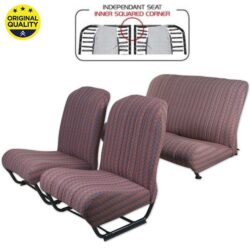 33042241 Seat Cover Set – Inner Squared Corners – With Sides – Damier Red