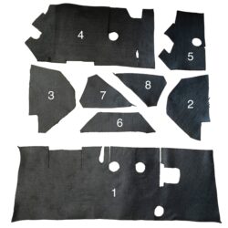 2600093 2cv Upper and Lower Bulkhead trim, Felt Sound proof Padding for Right Hand Drive