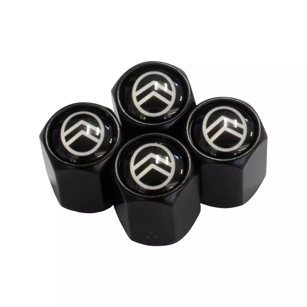 1201111 Citroen Logo Tyre Valves x4 - Black - Image 2
